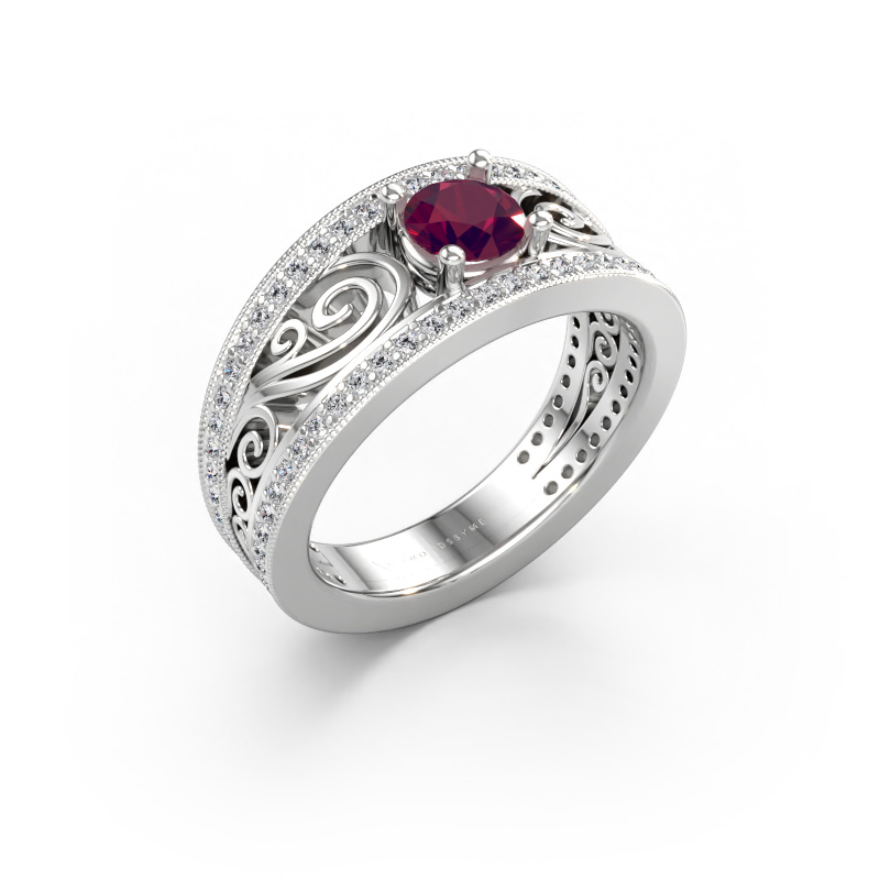 Immagine di Anello di fidanzamento Julliana 585 oro bianco Rodolite 5 mm