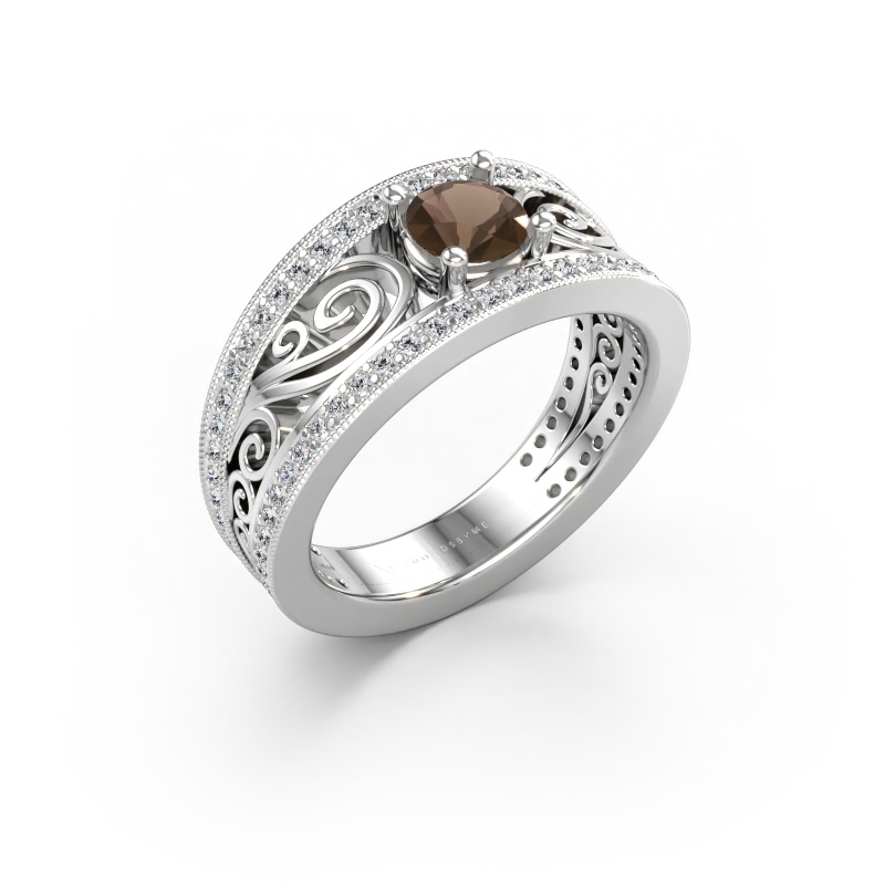 Immagine di Anello Julliana 585 oro bianco Quarzo fumé 5 mm
