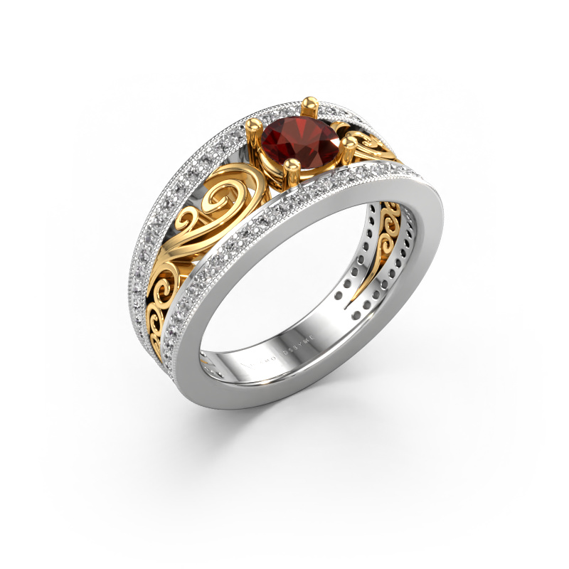 Image of Ring Julliana 585 white gold Garnet 5 mm