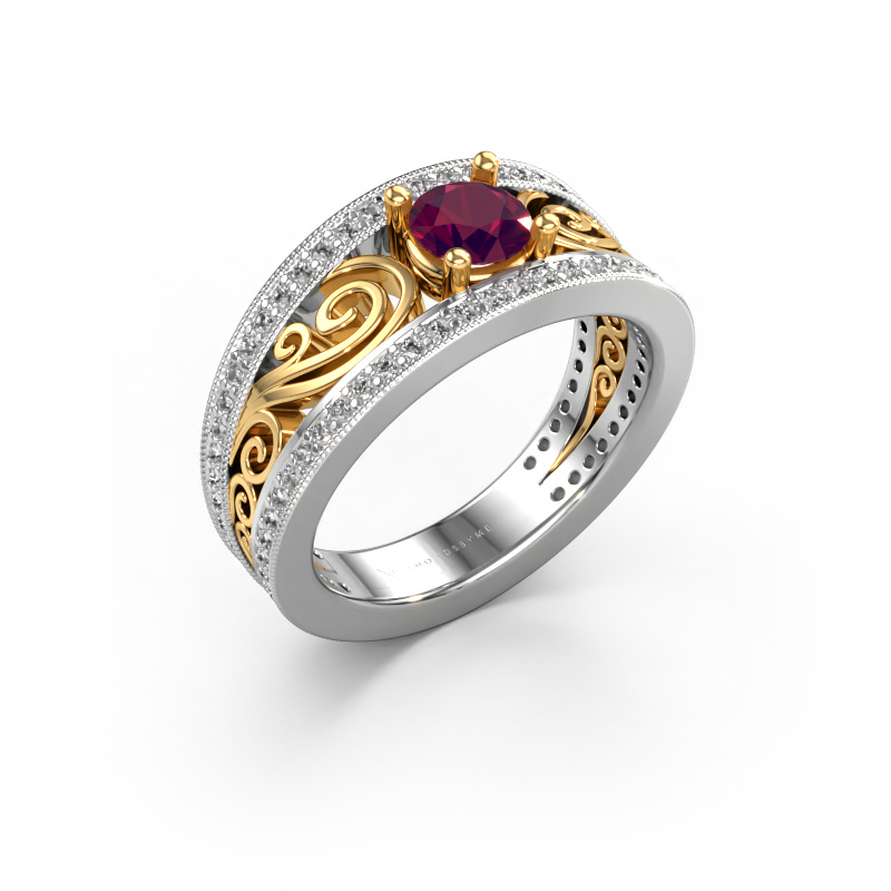 Image of Engagement ring Julliana 585 white gold Rhodolite 5 mm