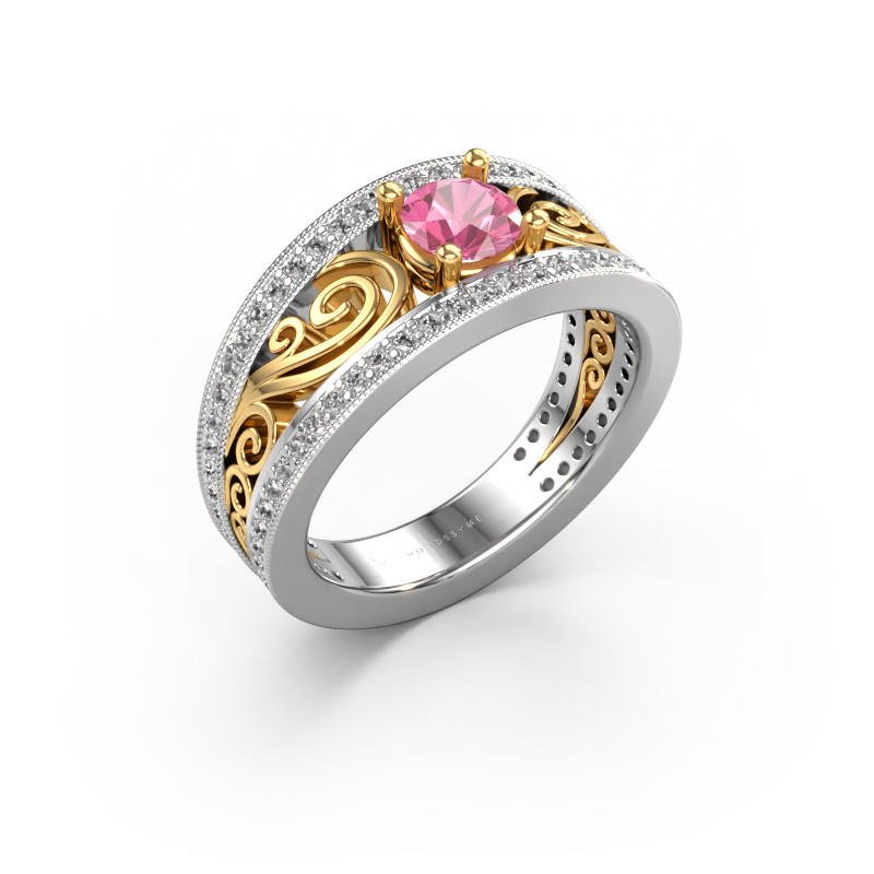 Bild von Ring Julliana 585 Weißgold Pink Saphir 5 mm