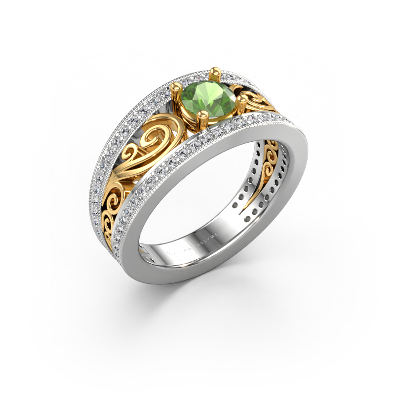 Bild von Ring Julliana 585 Weißgold Turmalin grün 5 mm