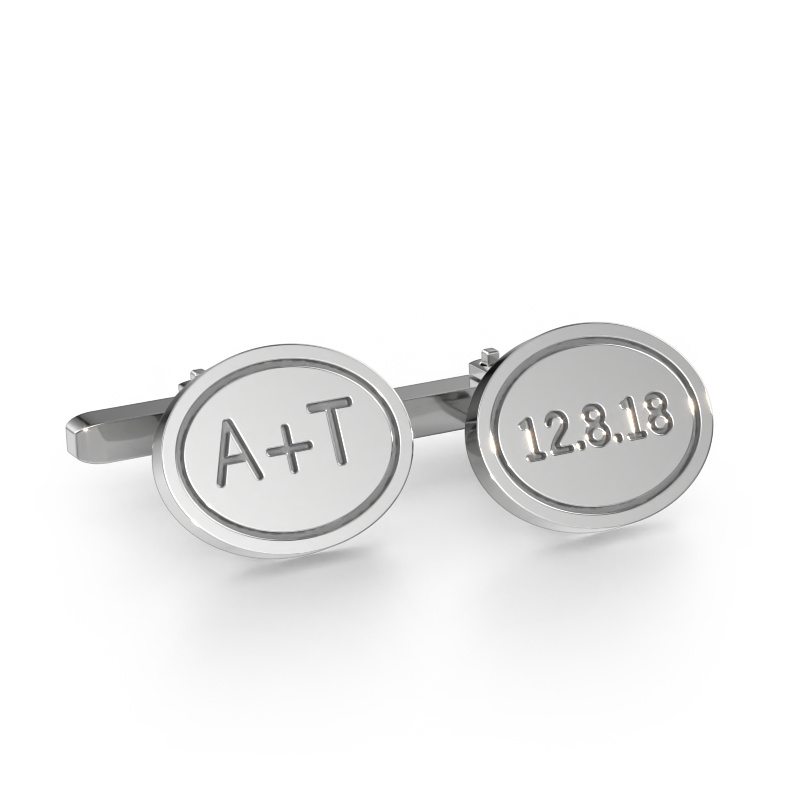 Image of Cufflinks Jurian 585 white gold