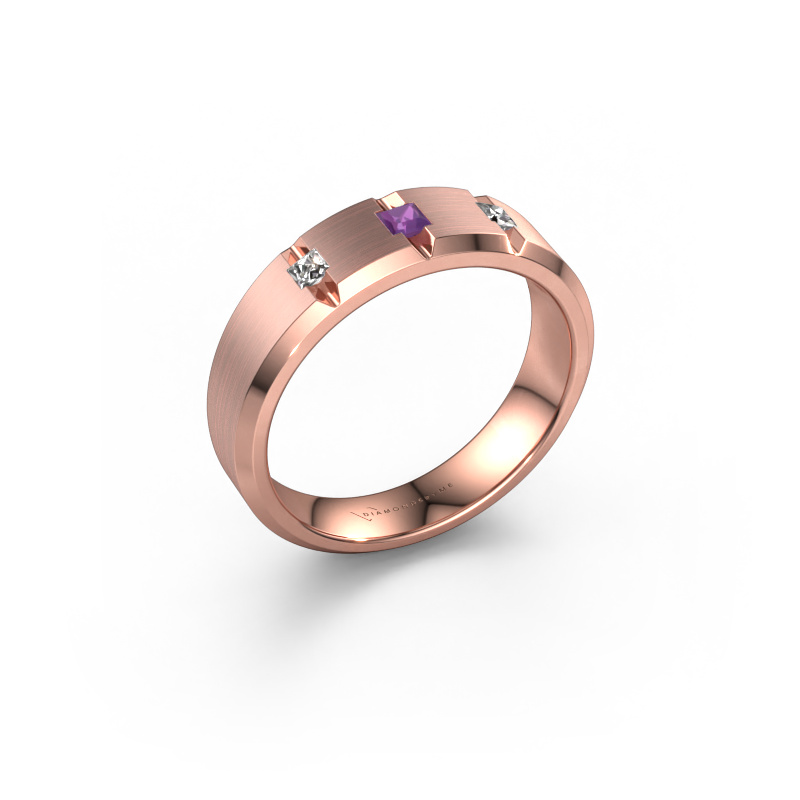 Bild von Männerring Justin 585 Roségold Amethyst 2.5 mm