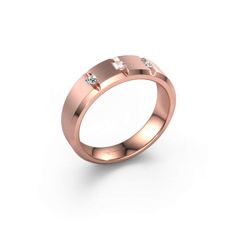 Image of Men's ring Justin 585 rose gold Morganite champagne 2.5 mm