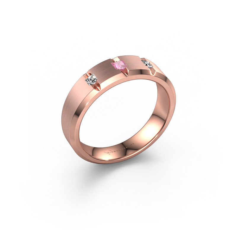 Image of Men's ring Justin 585 rose gold Pink sapphire 2.5 mm