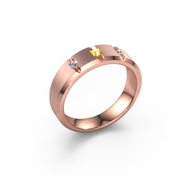 Image of Men's ring Justin 585 rose gold Yellow sapphire 2.5 mm