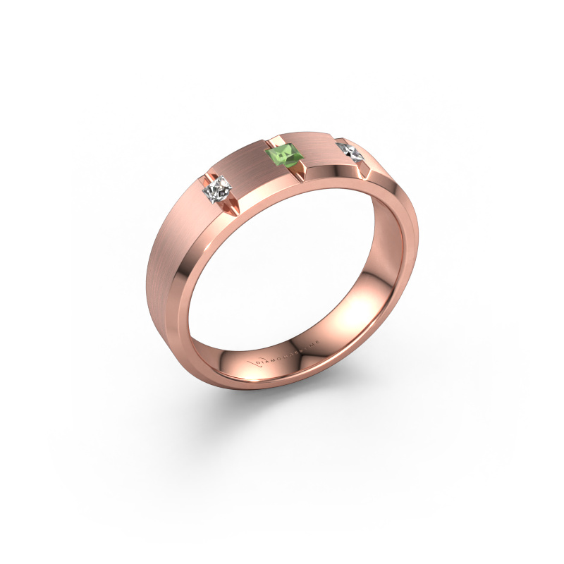 Image de Bague pour homme Justin 585 or rose Vert tourmaline 2.5 mm