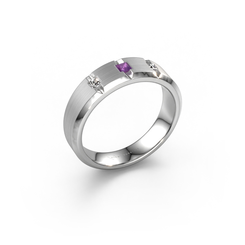 Bild von Männerring Justin 950 Platin Amethyst 2.5 mm