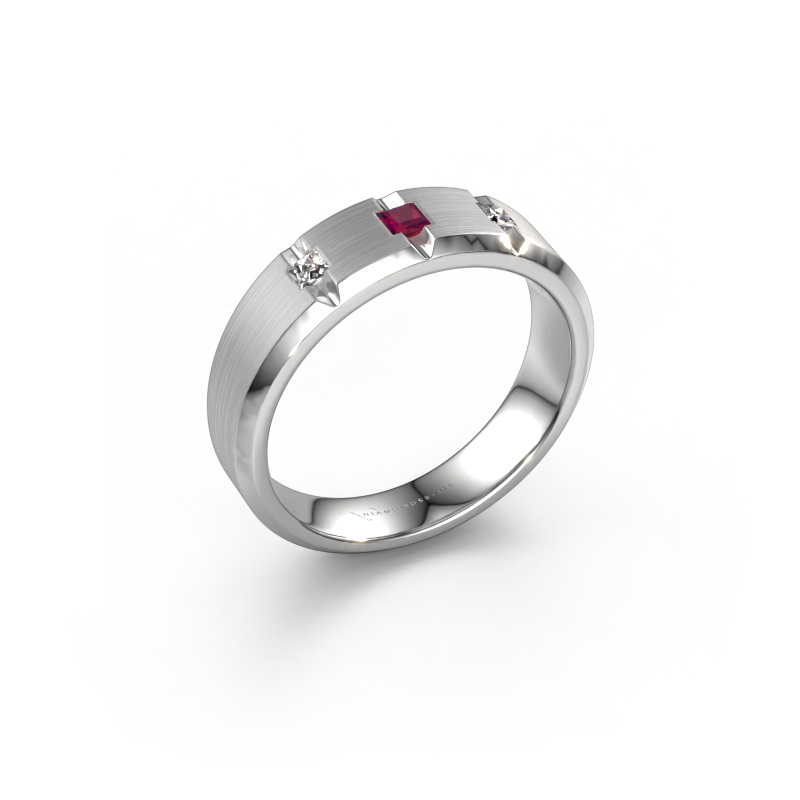 Image of Men's ring Justin 585 white gold Rhodolite 2.5 mm