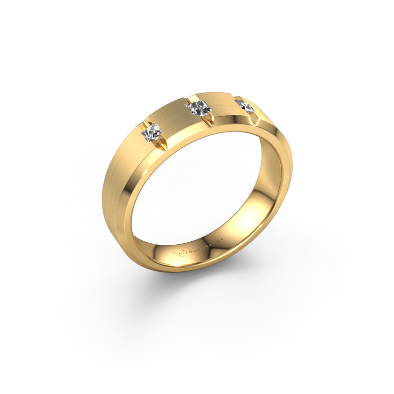 Image de Bague pour homme Justin 585 or jaune Diamant 0.20 crt