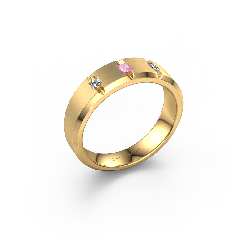 Afbeelding van Mannen ring Justin 585 goud Roze saffier 2.5 mm