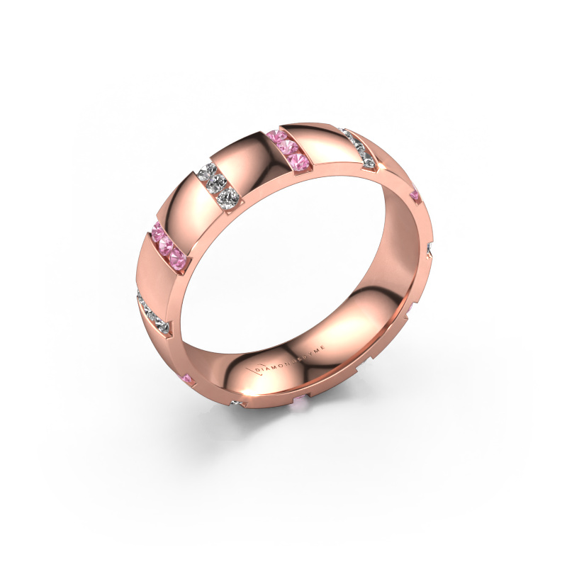 Image de Bague de mariage Juul 585 or rose ±5x1.8 mm Saphir rose