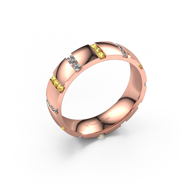 Image de Bague de mariage Juul 585 or rose ±5x1.8 mm Saphir jaune