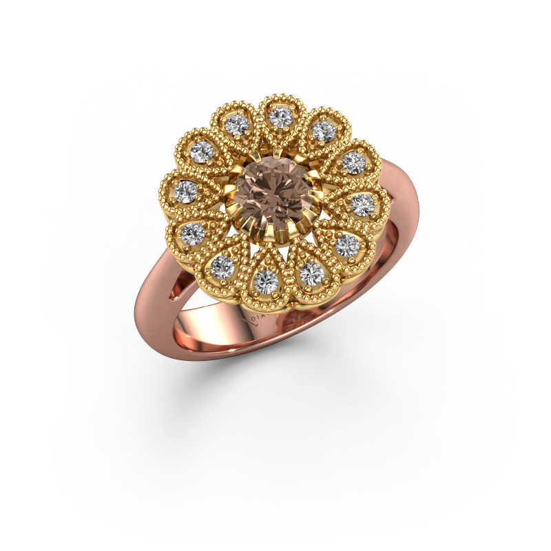 Image de Bague de fiançailles Kaat 585 or rose Diamant brun 0.680 crt