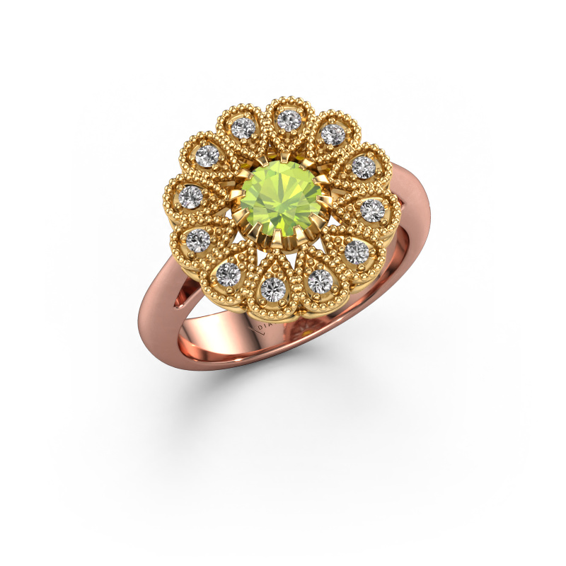 Image of Engagement ring Kaat 585 rose gold Peridot 5 mm
