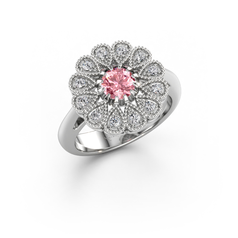 Immagine di Anello di fidanzamento Kaat 950 platino Diamante lab grown rosa 5 mm