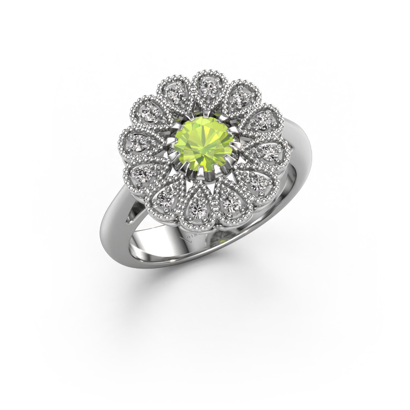 Image of Engagement ring Kaat 950 platinum Peridot 5 mm