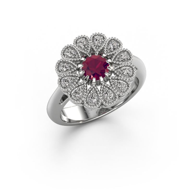 Bild von Verlobungsring Kaat 950 Platin Rhodolit 5 mm