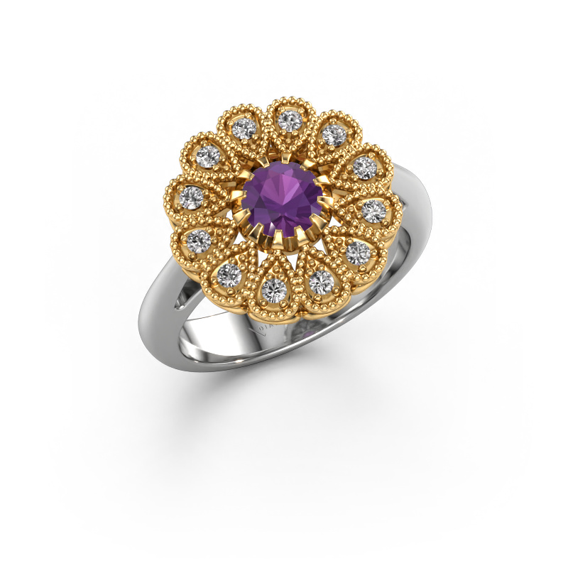 Bild von Verlobungsring Kaat 585 Weißgold Amethyst 5 mm
