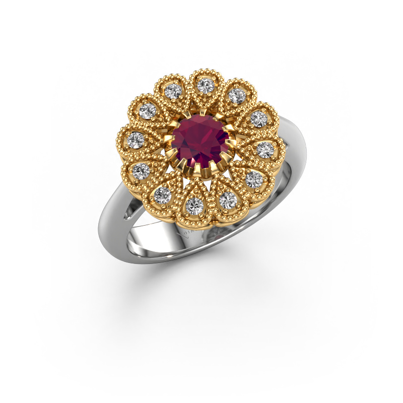 Bild von Verlobungsring Kaat 585 Weißgold Rhodolit 5 mm