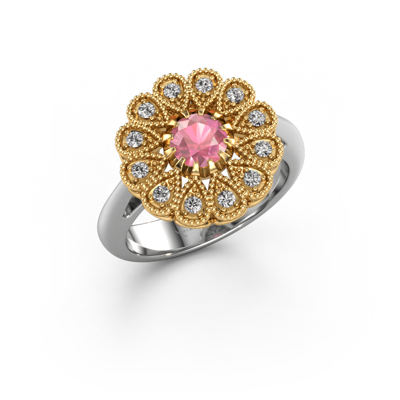 Bild von Verlobungsring Kaat 585 Weißgold Turmalin rosa 5 mm
