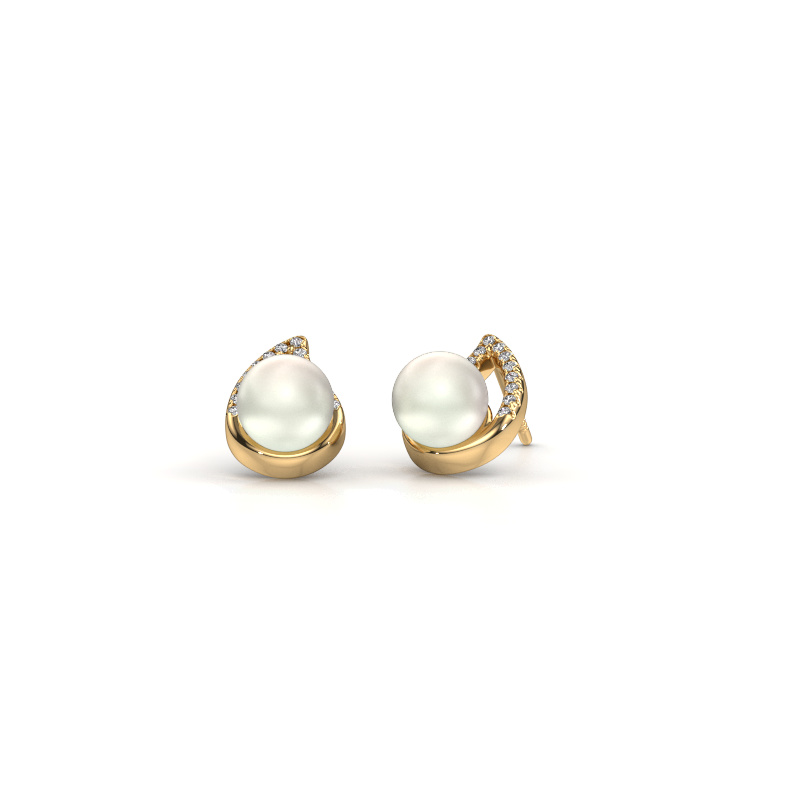 Image of Earrings Kaira 585 gold White pearl 7 mm