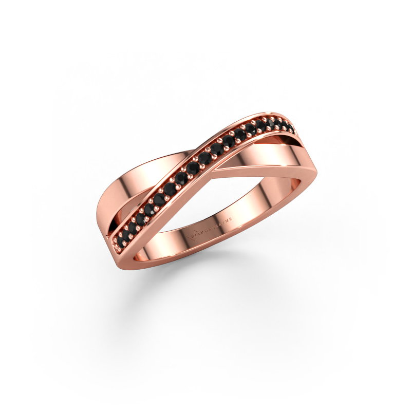 Immagine di Anello Kaley 585 oro rosa Diamante nero 0.17 crt