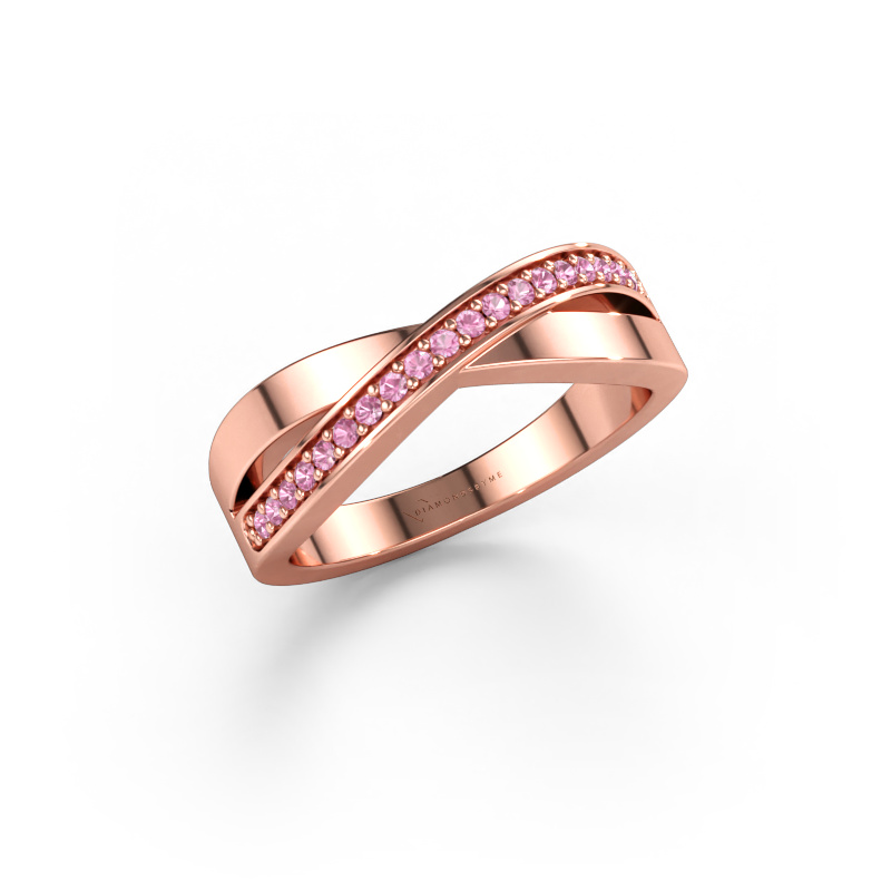 Immagine di Anello Kaley 585 oro rosa Zaffiro rosa 1.2 mm