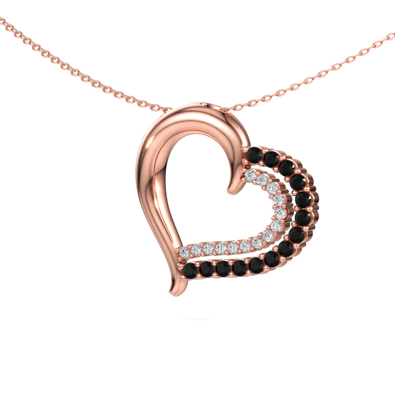 Bild av Halsband Kandace 585 roséguld Svart diamant 0.638 crt