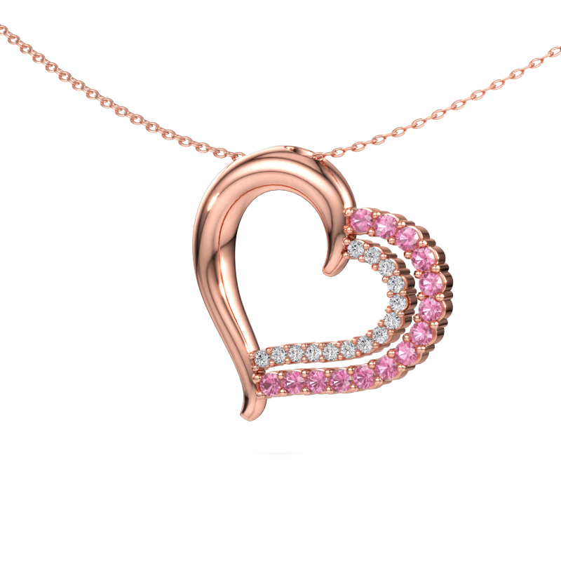 Image of Necklace Kandace 585 rose gold Pink sapphire 1.9 mm