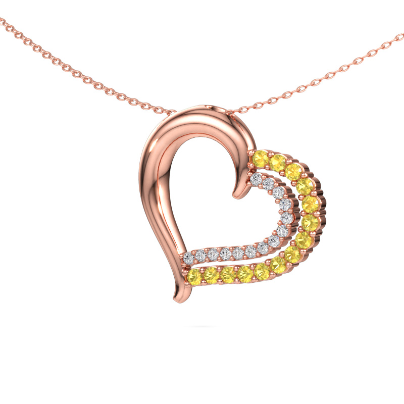 Bild av Halsband Kandace 585 roséguld Gul safir 1.9 mm