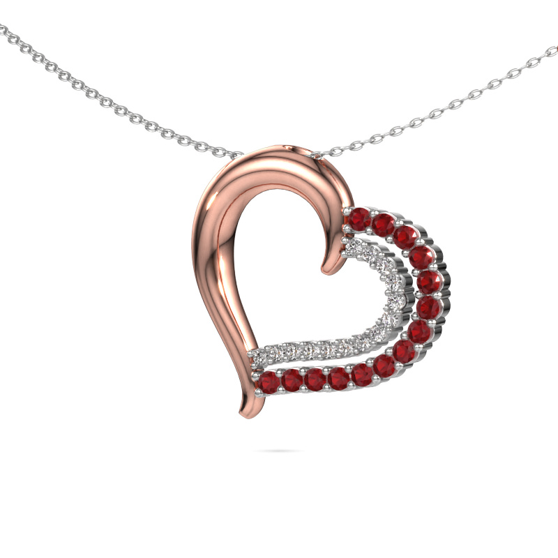 Image of Necklace Kandace 585 rose gold Ruby 1.9 mm