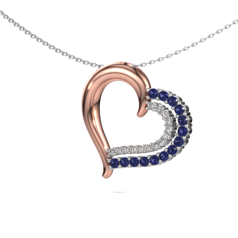 Image of Necklace Kandace 585 rose gold Sapphire 1.9 mm
