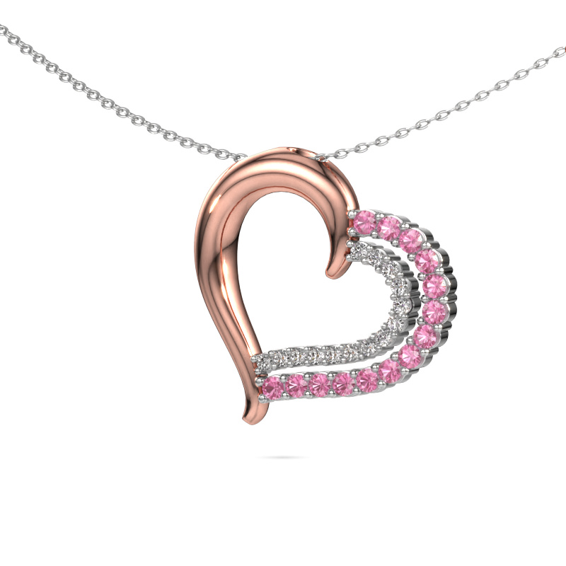 Image of Necklace Kandace 585 rose gold Pink sapphire 1.9 mm