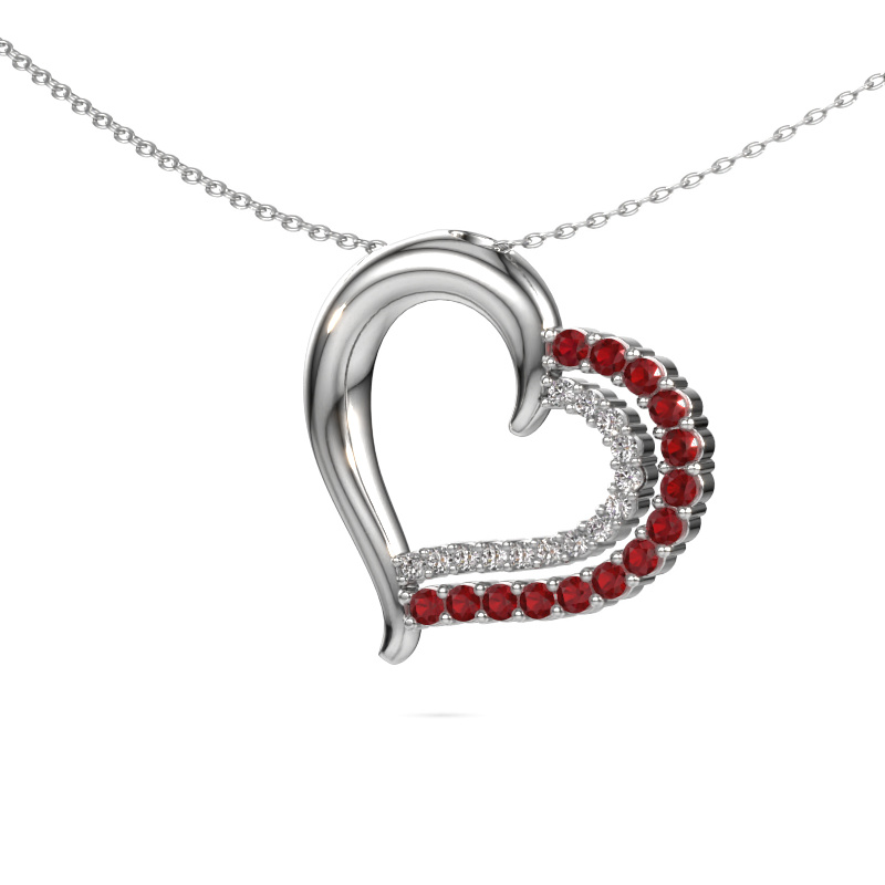 Image of Necklace Kandace 585 white gold Ruby 1.9 mm