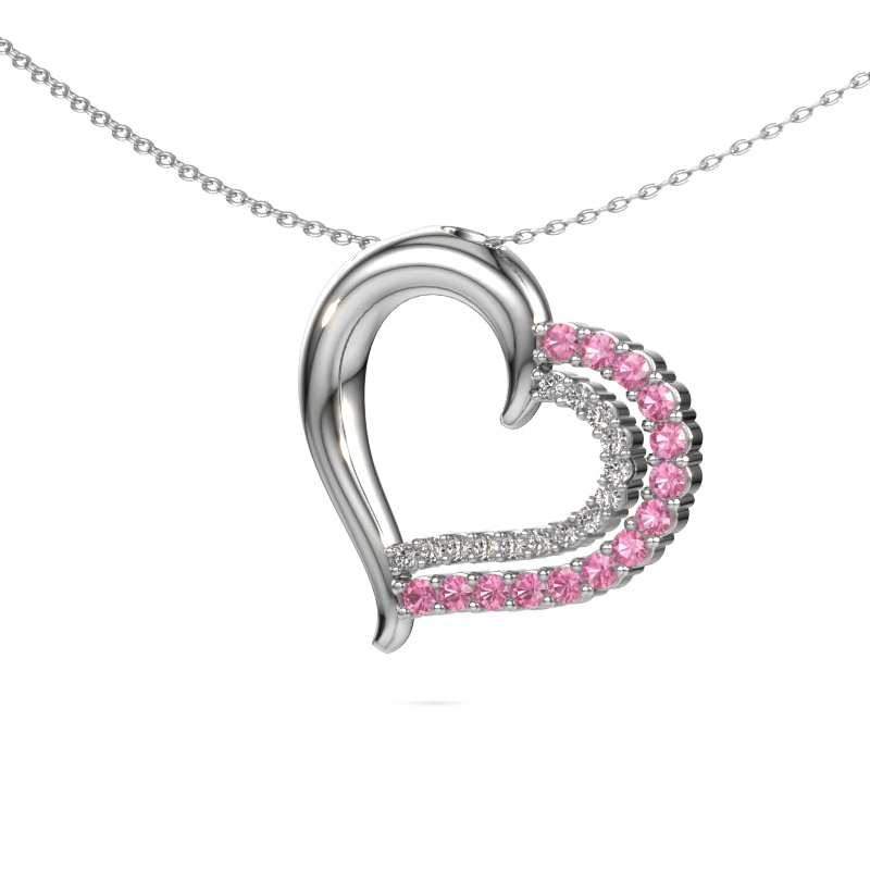 Image of Necklace Kandace 585 white gold Pink sapphire 1.9 mm