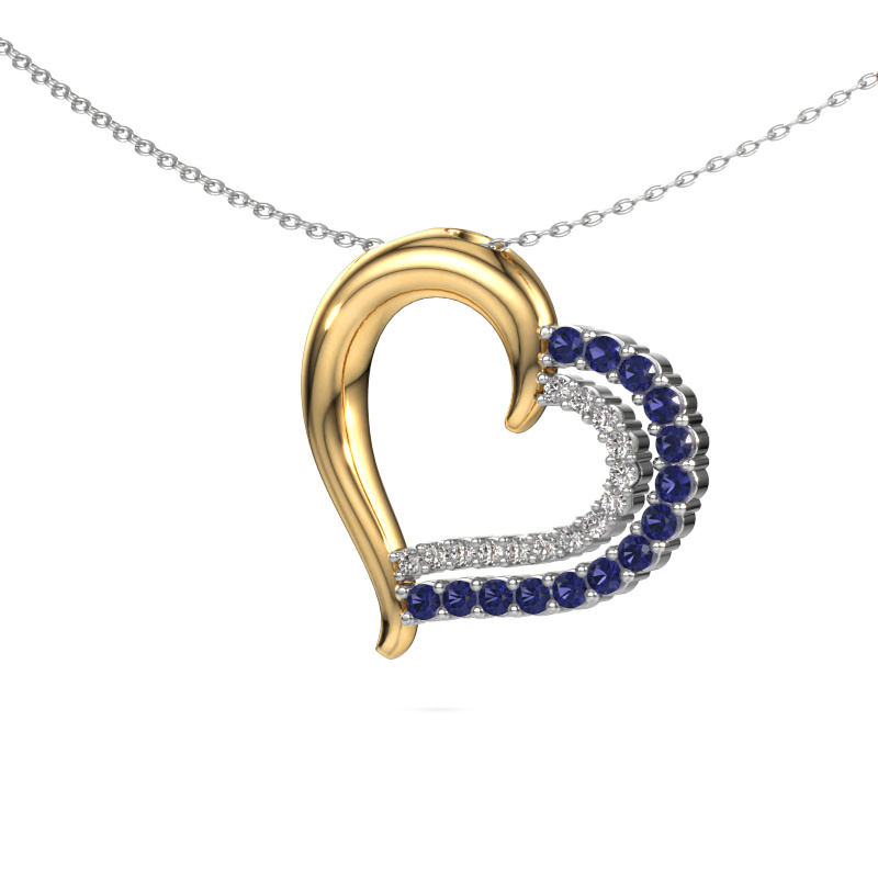 Image of Necklace Kandace 585 gold Sapphire 1.9 mm