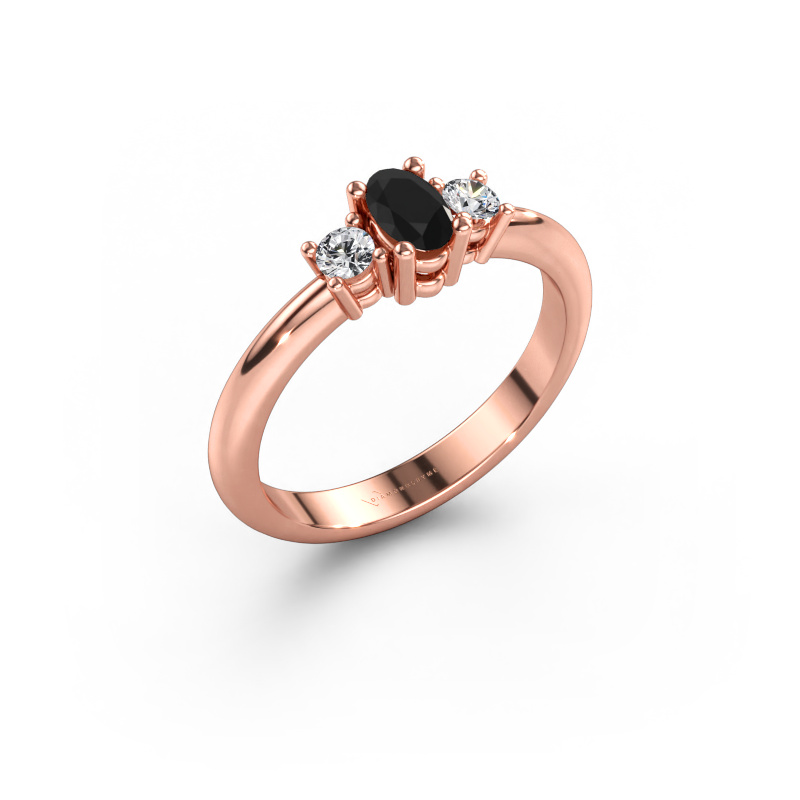 Immagine di Anello di fidanzamento Karie 585 oro rosa Diamante nero 0.436 crt