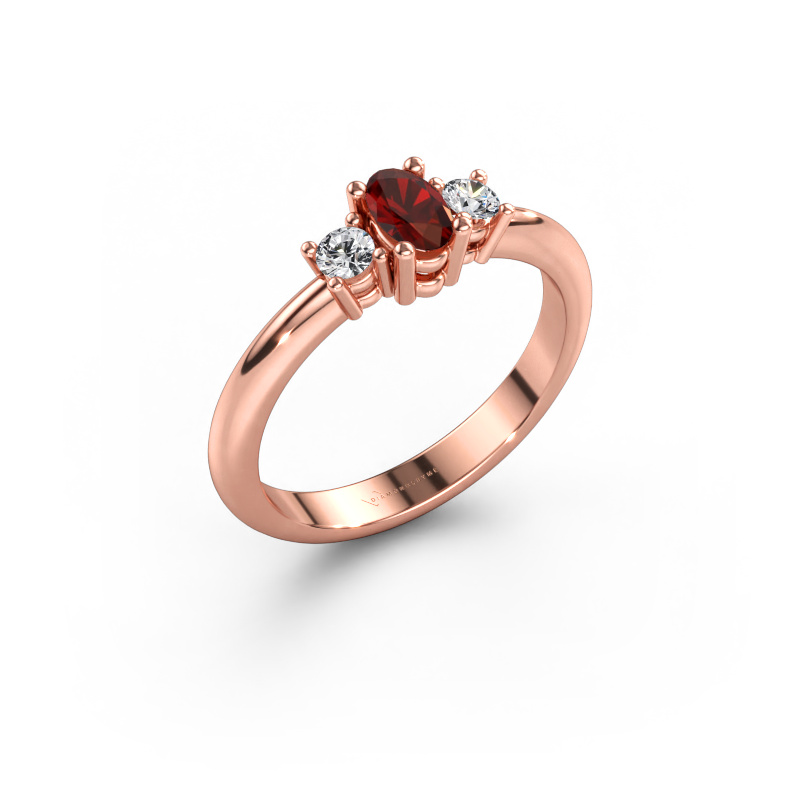 Bild av Förlovningsring Karie 585 roséguld Granat 5x3 mm