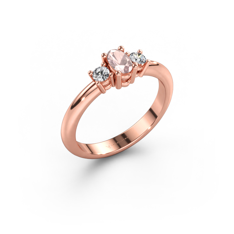 Immagine di Anello di fidanzamento Karie 585 oro rosa Morganite champagne 5x3 mm