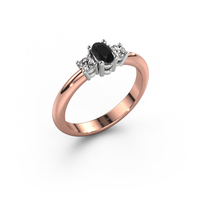 Bild von Verlobungsring Karie 585 Roségold Schwarz Diamant 0.436 crt