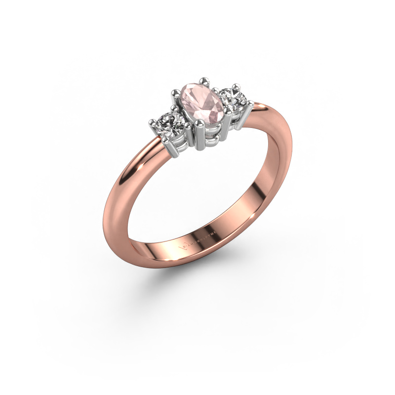 Image of Engagement ring Karie 585 rose gold Morganite champagne 5x3 mm
