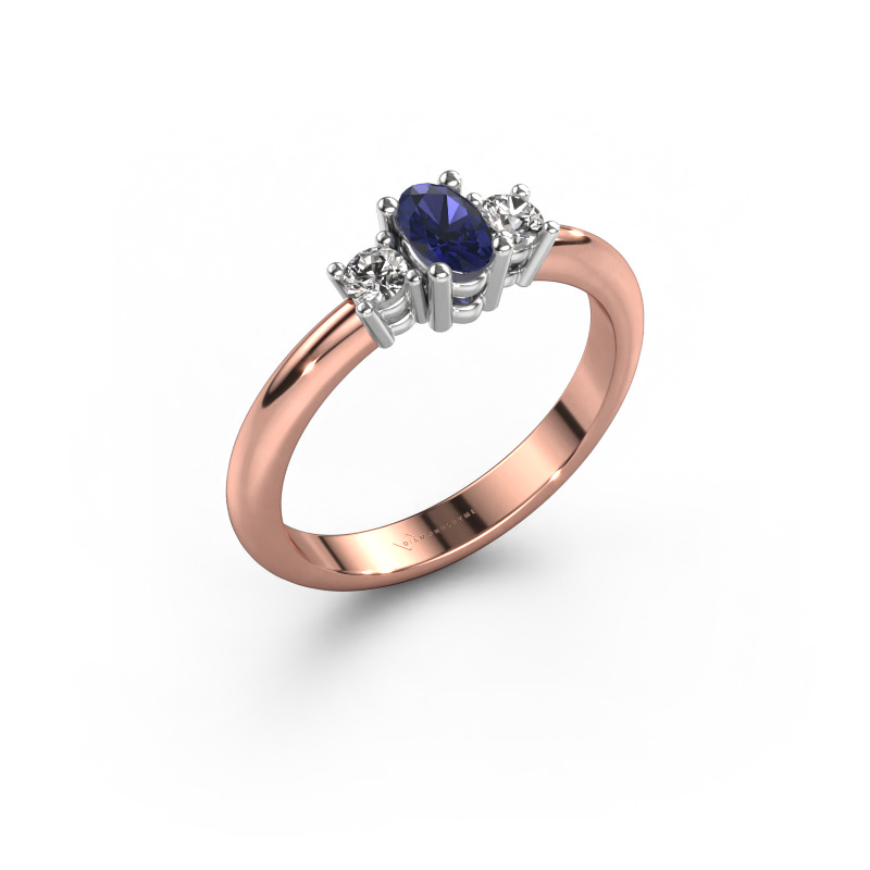 Image of Engagement ring Karie 585 rose gold Sapphire 5x3 mm