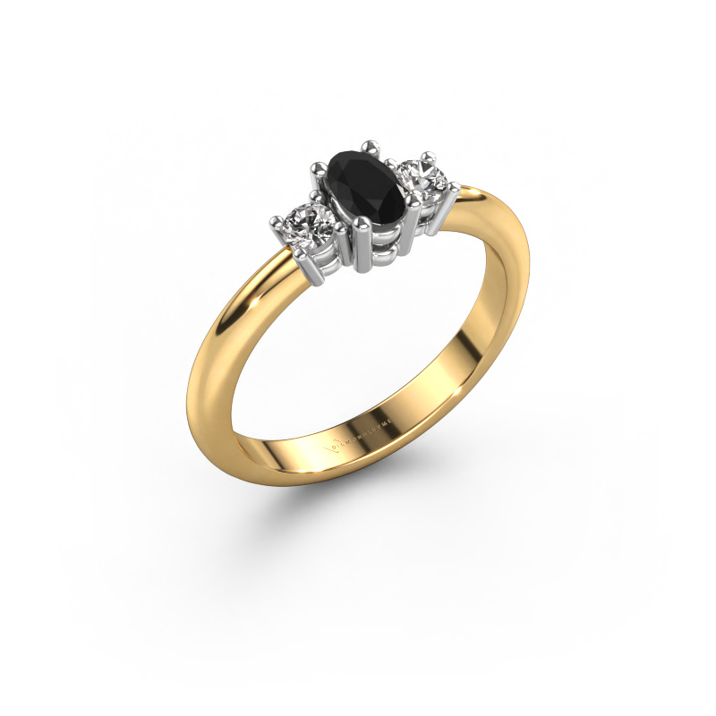 Bild von Verlobungsring Karie 585 Gold Schwarz Diamant 0.436 crt