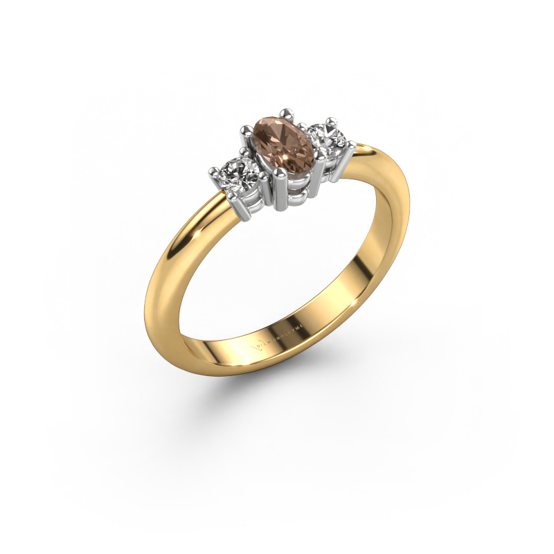 Image of Engagement ring Karie 585 gold Brown diamond 0.39 crt