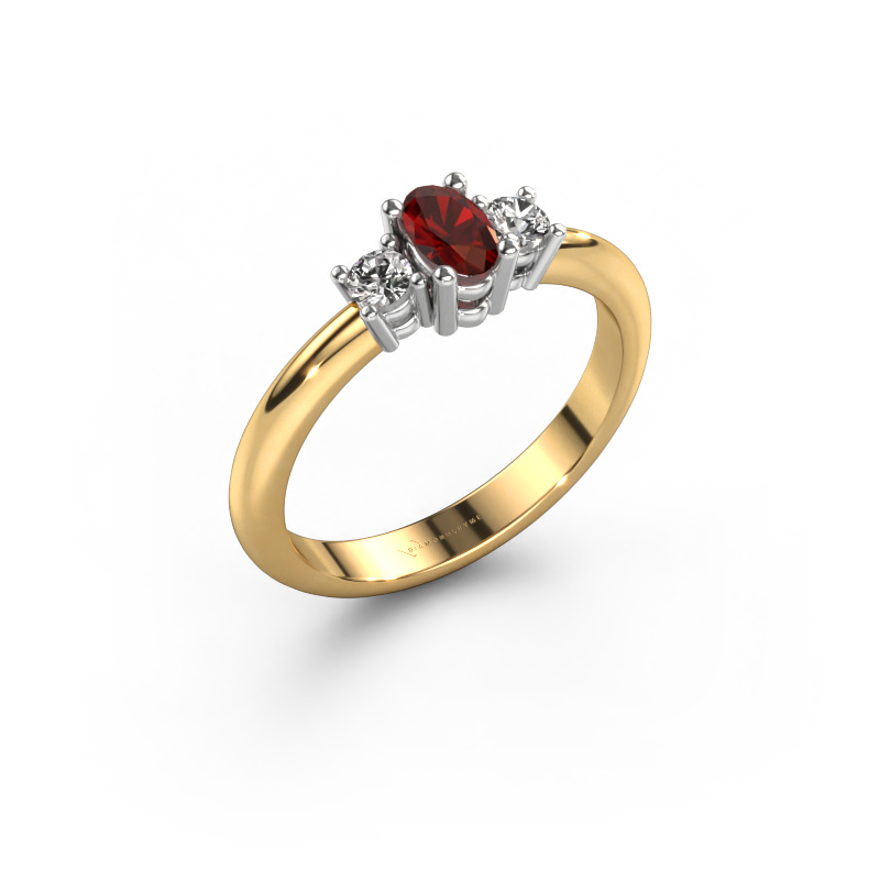 Image of Engagement ring Karie 585 gold Garnet 5x3 mm