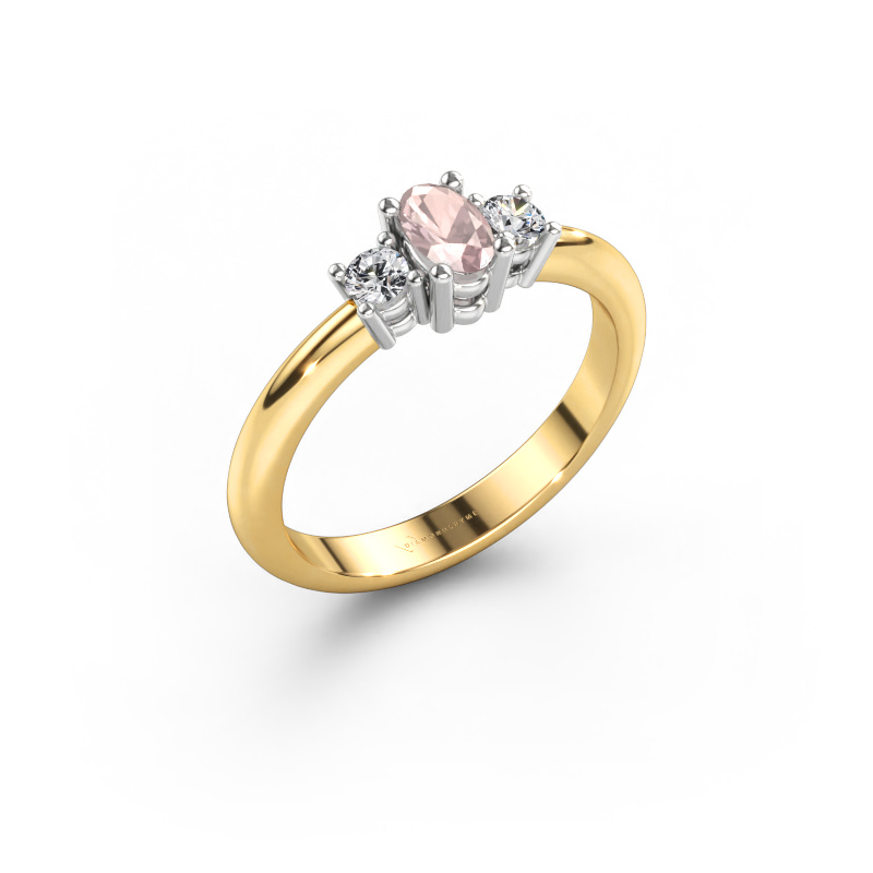 Immagine di Anello di fidanzamento Karie 585 oro Morganite champagne 5x3 mm