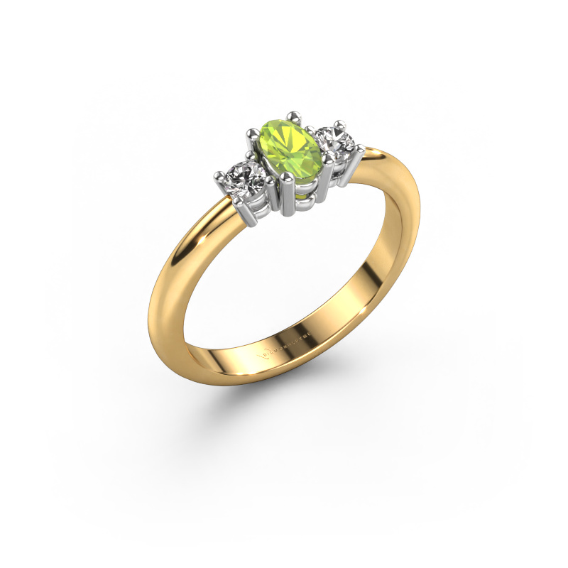 Image of Engagement ring Karie 585 gold Peridot 5x3 mm
