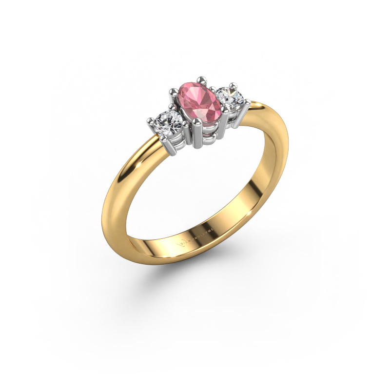 Image of Engagement ring Karie 585 gold Tourmaline pink 5x3 mm